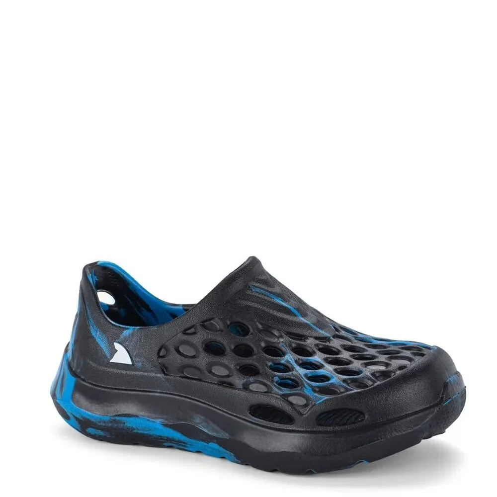Rugged Shark Todd Big Kids Slip on Water Sneakers - Black & Blue - Size 7 & 11